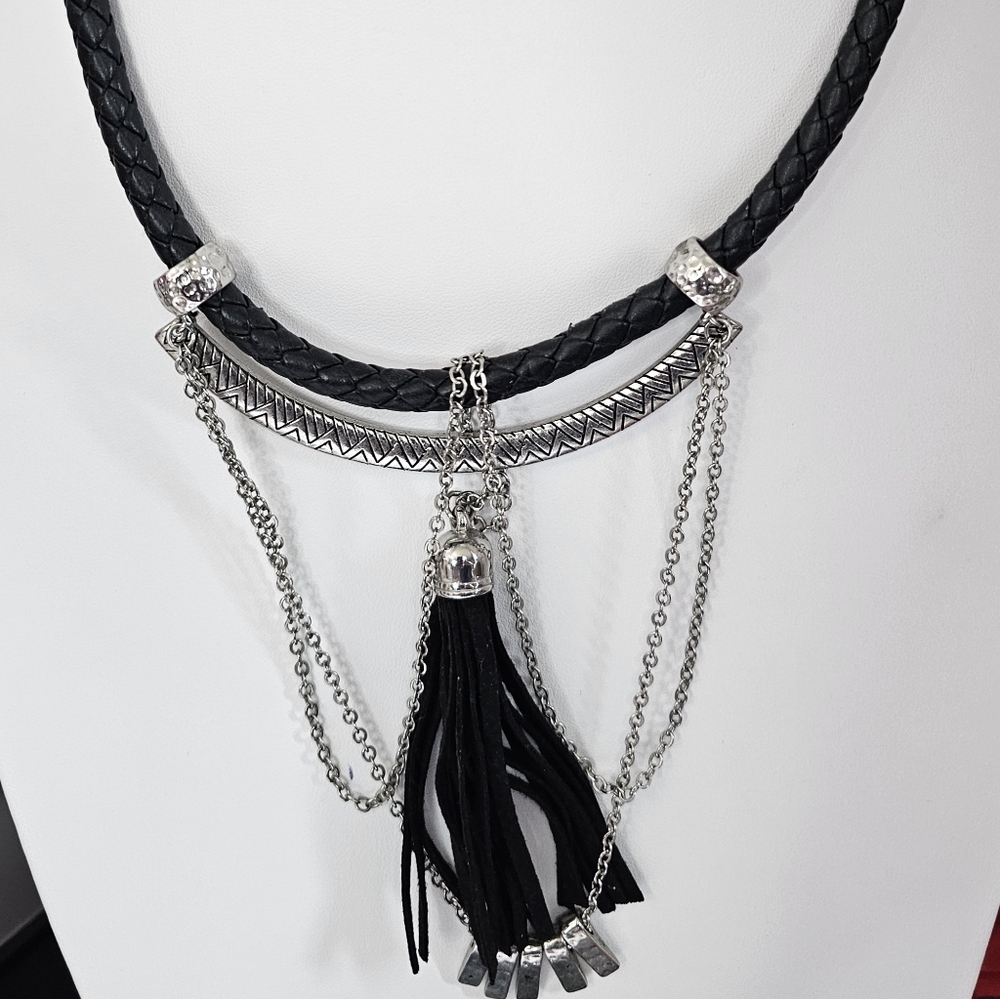 Leather Choker with Jewelers Metal